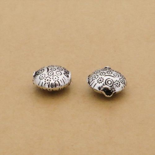 Spacer Beads Jewelry, 925 Sterling Silver, Fish, DIY, 8x8.30x4.50mm, Hole:Approx 1.5mm, Sold By PC