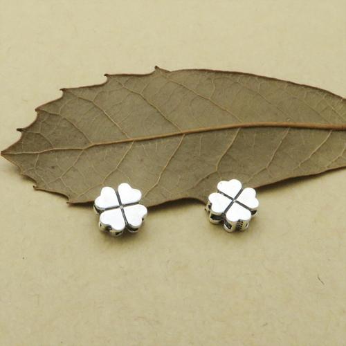 Spacer Beads Jewelry 925 Sterling Silver Four Leaf Clover DIY Approx 1.5mm Sold By PC