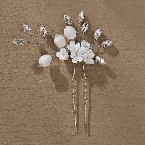 Hair Stick, Tibetan Style, with Crystal & Plastic Pearl, different styles for choice & for woman & with rhinestone, more colors for choice, Sold By PC