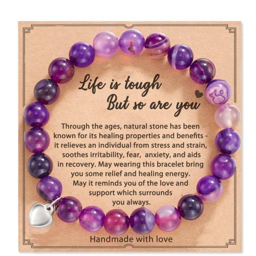 Gemstone Bracelets, Natural Stone, fashion jewelry & different materials for choice & Unisex, more colors for choice, Length:Approx 19-19.5 cm, Sold By PC