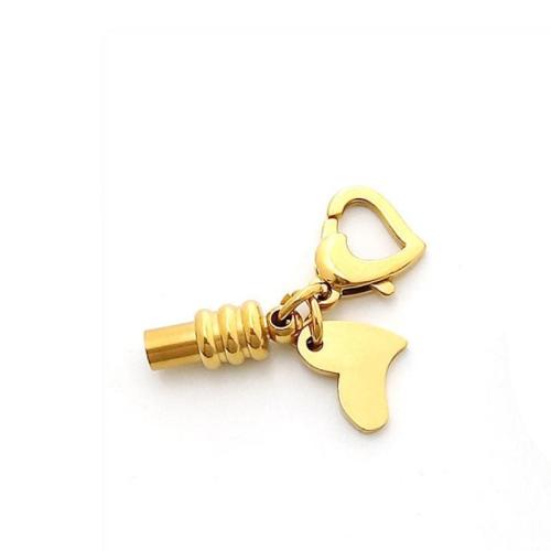 Stainless Steel Jewelry Clasp, 304 Stainless Steel, Heart, gold color plated, DIY, nickel, lead & cadmium free, 46mm, Sold By PC