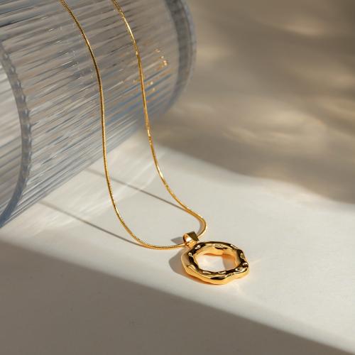 Colar de jóias de aço inoxidável, Aço inoxidável 304, with 6cm extender chain, banhado, joias de moda, dourado, comprimento 45 cm, vendido por PC