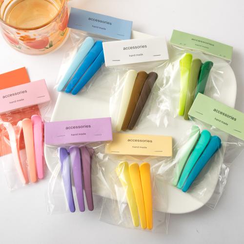 Alligator Hair Clip, Plastic, handmade, for woman, more colors for choice, 75mm, 3PCs/Bag, Sold By Bag