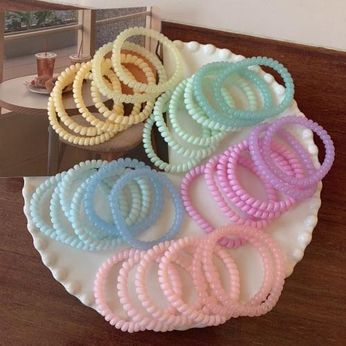 Elastic Hair Band, TPU, handmade, for woman, more colors for choice, 80x110x10mm, 6PCs/Bag, Sold By Bag