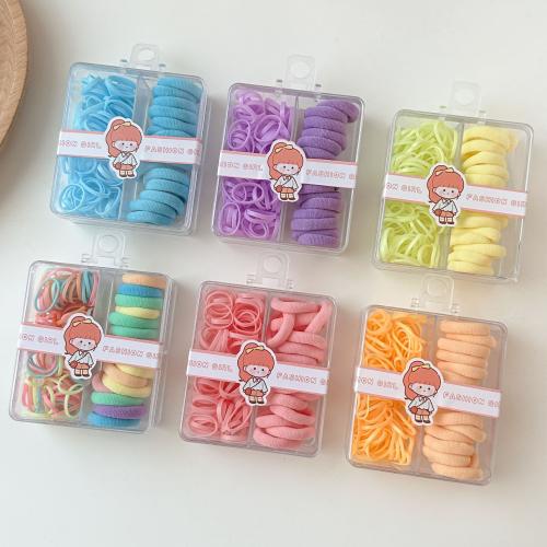 Elastic Hair Band, Cloth, with Plastic, handmade, Girl, more colors for choice, 80x65x125mm, Sold By Box