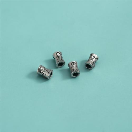 Gioielli Spacer Beads, 925 argento sterlina, DIY, colore originale, 6mm, Foro:Appross. 2mm, Venduto da PC