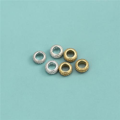 Perlas de espaciador, plata de ley 925, Bricolaje, más colores para la opción, 4.90mm, agujero:aproximado 2.8mm, Vendido por UD
