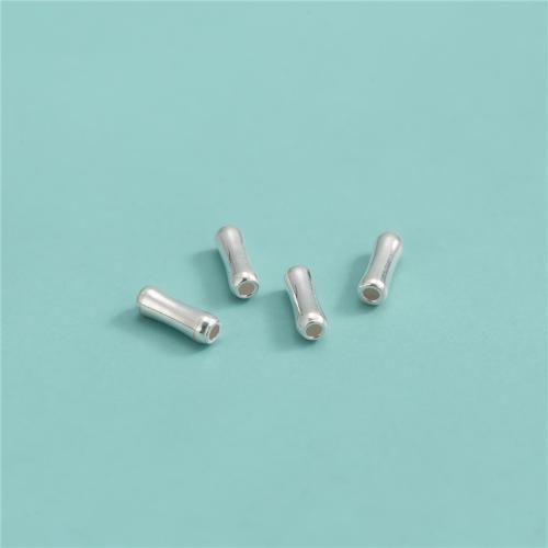 Spacer Beads Jóias, 925 prata esterlina, DIY, prateado, 2x6mm, Buraco:Aprox 1mm, vendido por PC