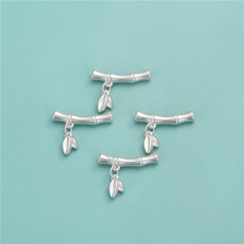 925 Sterling Silver Curved Tube Beads, Bamboo, DIY, silver color, 28mm, Hole:Approx 2.6mm, Sold By PC