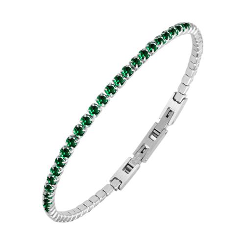 Stainless Steel Jewelry Bracelet, 304 Stainless Steel, plated, Unisex & micro pave cubic zirconia, more colors for choice, Length:20.5 cm, Sold By PC