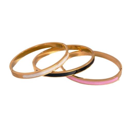Stainless Steel Bangle, 304 Stainless Steel, plated, for woman & enamel, more colors for choice, Sold By PC