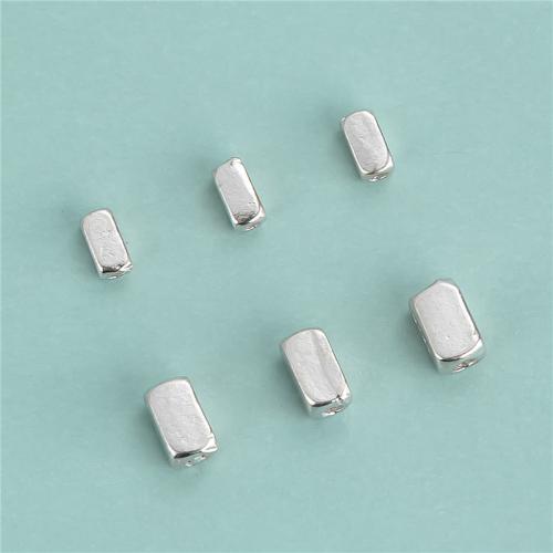 925 Sterling Silver Spacer Bead, Rectangle, DIY & different size for choice, silver color, Sold By PC
