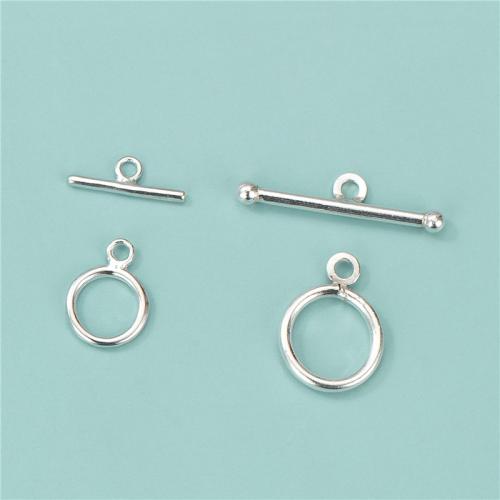 925 Sterling Silver Toggle Clasp, DIY & different size for choice, silver color, Sold By Set