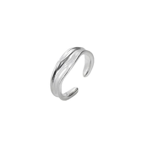 925 de prata esterlina Cuff Ring Finger, Estilo coreano & para mulher, tamanho:5-6.5, vendido por PC