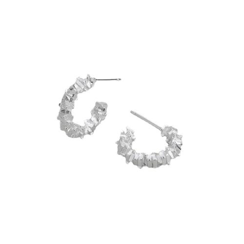 925 Sterling Silver Stud Earring, Korean style & for woman, 16x4mm, Hole:Approx 0.8mm, Sold By Pair
