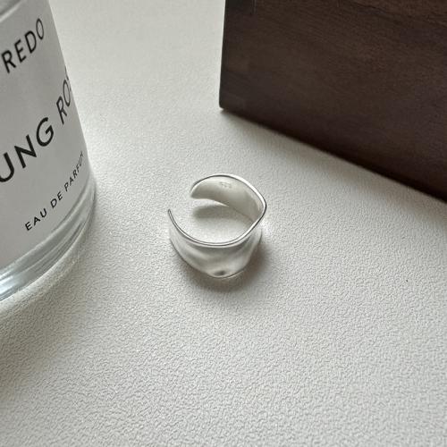 925er Sterling Silber Manschette Fingerring, Koreanischen Stil & für Frau & stumpfmatt, Silberfarbe, Größe:5-6.5, verkauft von PC