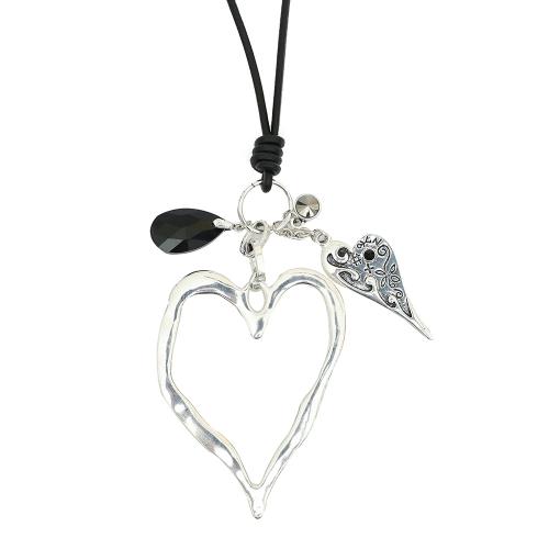 Naszyjnik łańcuszkowy z mosiądzu, Stop cynku, biżuteria moda & dla kobiety, srebro, długość około 75 cm, sprzedane przez PC