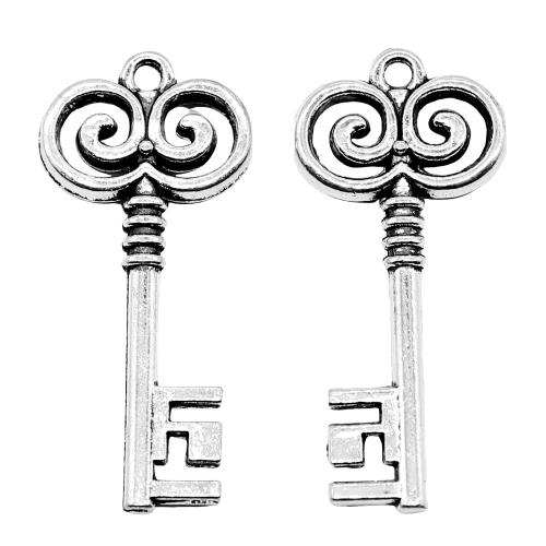 Tibetan Style Key Pendants, antique silver color plated, vintage & fashion jewelry & DIY, 36x16mm, Sold By PC