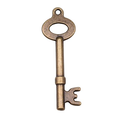 Wisiorki ze stopu cynku w kształcie klucza, Stop cynku, Platerowane kolorem starego brązu, Vintage & biżuteria moda & DIY, 54x18mm, sprzedane przez PC
