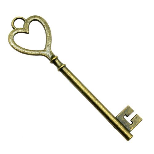 Zinklegierung Schlüssel Anhänger, plattiert, Vintage & Modeschmuck & DIY & hohl, keine, 82mm, verkauft von PC
