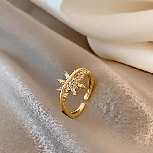 Cúbicos Circonia Micro Pave anillo de latón, metal, Joyería & micro arcilla de zirconia cúbica & para mujer, tamaño:7, Vendido por UD