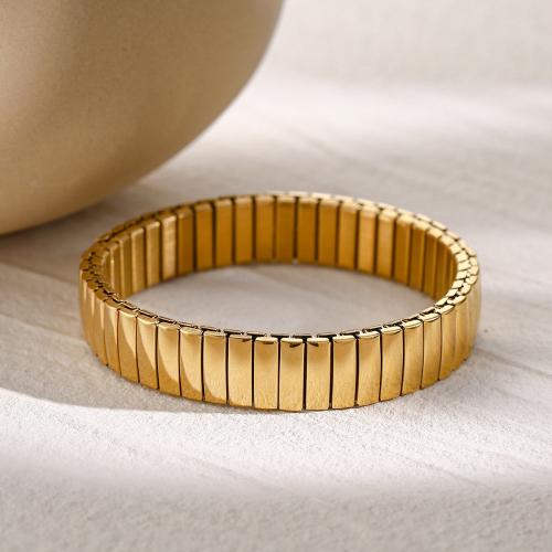 Bracelet en acier inoxydable, Acier inoxydable 304, bijoux de mode & pour femme, doré, Diamètre intérieur:Environ 60mm, Vendu par PC