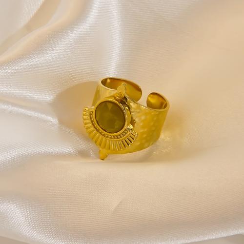 Edelstahl Ringe, 304 Edelstahl, mit Naturstein, Einstellbar & Modeschmuck & verschiedenen Materialien für die Wahl & für Frau, keine, verkauft von PC