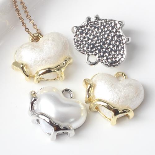 Zinc Alloy Heart Pendants with Resin plated DIY white nickel lead & cadmium free Approx 2mm Sold By Bag