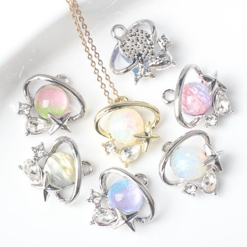 Zinc Alloy Pendants with Plastic plated DIY & micro pave cubic zirconia nickel lead & cadmium free Approx 2mm Sold By Bag