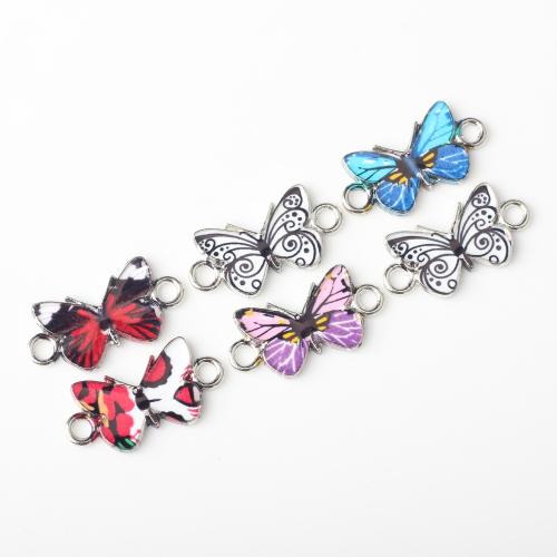 Animal Tibetan Style Connector, Butterfly, plated, DIY & enamel, more colors for choice, nickel, lead & cadmium free, 23x1.50x12mm, Hole:Approx 2mm, 10PCs/Bag, Sold By Bag