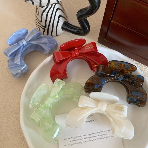 Hair Claw Clips, Acetate, Bowknot, handmade, for woman, more colors for choice, 90x50mm, Sold By PC