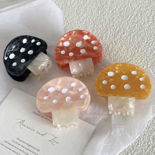 Hair Claw Clips, Acetate, mushroom, handmade, for woman, more colors for choice, 46x42mm, Sold By PC