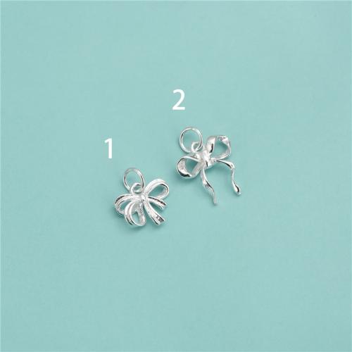 925 Sterling Silver Pendant Bowknot DIY silver color Sold By PC