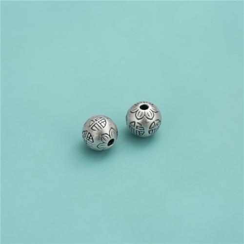 Spacer Beads Jóias, 925 prata esterlina, DIY, cor original, 9.80x10mm, Buraco:Aprox 2mm, vendido por PC