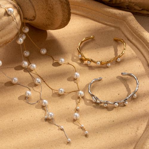 Schmucksets, Titanstahl, mit Kunststoff Perlen, verschiedene Stile für Wahl & für Frau, keine, verkauft von PC
