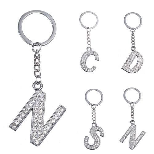 Tibetan Style Key Clasp, Unisex & different styles for choice & with rhinestone, silver color, Sold By PC