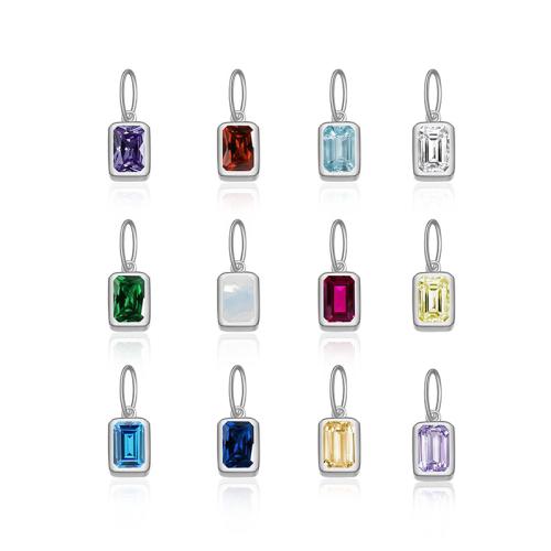 Cubic Zirconia Micro Pave 925 Sterling Silver Pendant, plated, DIY & different styles for choice & micro pave cubic zirconia & for woman, more colors for choice, Sold By PC