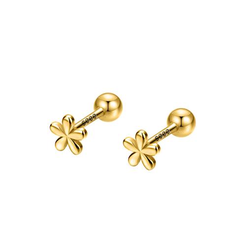 925 Sterling Silver Stud Earring, Flower, fashion jewelry & for woman, more colors for choice, 4.20x4.20mm, Sold By Pair