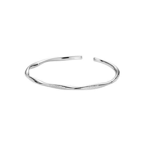 925 Sterling Silver Cuff Bangle, platinum plated, fashion jewelry & for woman, Inner Diameter:Approx 60mm, Sold By PC