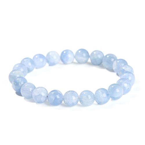 Celestite Bracelet, Round, handmade, Unisex & different size for choice, more colors for choice, Length:Approx 7-9 Inch, Sold By PC