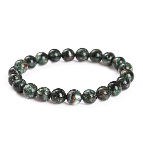 Seraphinite Bracelet, Round, handmade, Unisex & different size for choice, more colors for choice, Length:Approx 7-9 Inch, Sold By PC