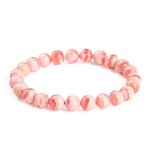 Rhodochrosite Bracelet Round handmade & for woman Length Approx 7-8 Inch Sold By PC
