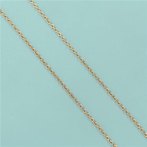 925 Sterling Silver Chains, gold color plated, cross chain & Unisex, 100x1.50mm, Sold By PC