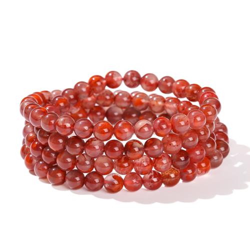 Yunnan Red Agate Bracelet Round handmade multilayer & for woman Length Approx 6.5-8 Inch Sold By PC