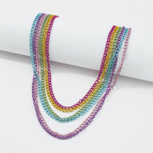 Collar de Aleación de Zinc, Joyería & multicapa & para mujer, multicolor, longitud aproximado 41-48.5 cm, Vendido por UD