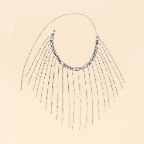 Bijoux chaîne de corps, fer, pour femme & avec strass, plus de couleurs à choisir, Longueur:Environ 41.5-103 cm, Vendu par PC