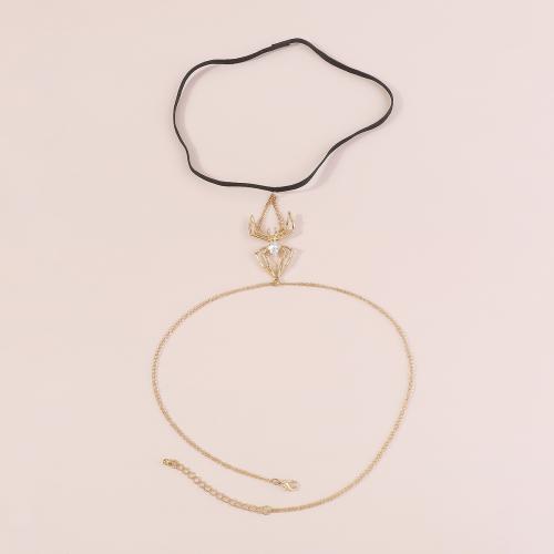 Body Chain Smycken, Zink Alloy, för kvinna & med strass, gyllene, Säljs av PC