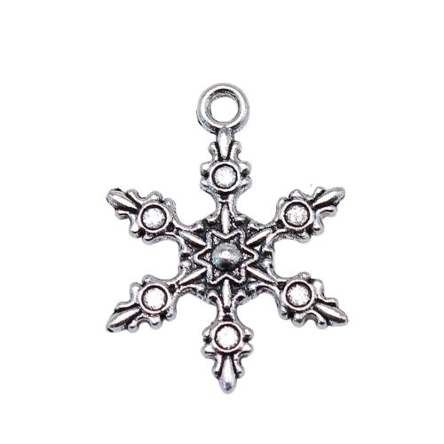 Tibetan Style Pendants, Snowflake, antique silver color plated, vintage & fashion jewelry & DIY, 17x23mm, Sold By PC