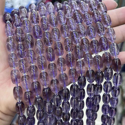 Natural Amethyst Beads, barrel, fashion jewelry & DIY, purple, Length about 8-12mm, Sold Per Approx 38 cm Strand