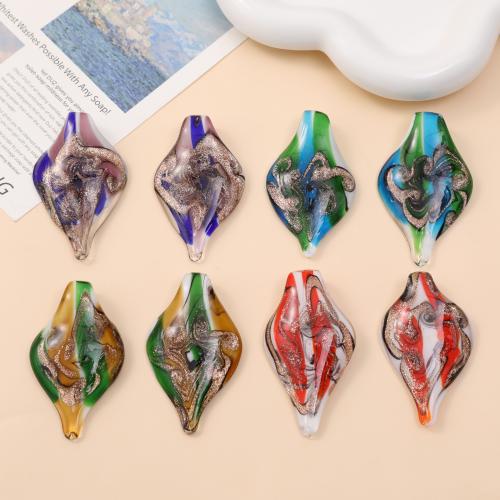 Fashion Lampwork Pendants, fashion jewelry & DIY, more colors for choice, 61x39mm, Sold By PC